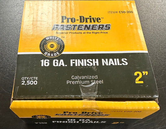 Pro-Drive 2" 16 Ga. Straight Finish Nails